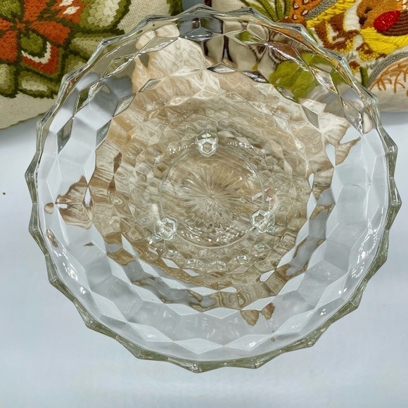 Vintage Clear Class Cubist Three Footed Bowl - Picture 3 of 6